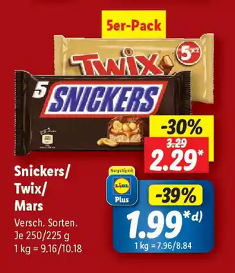 Lidl Snickers/ Twix/ Mars Angebot