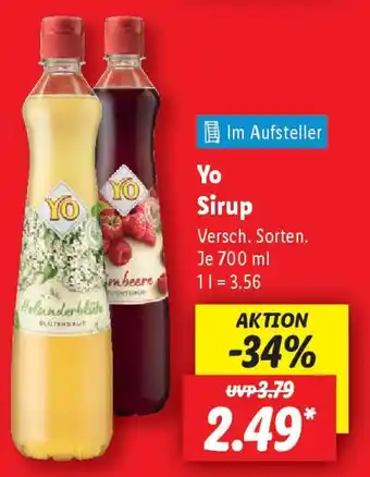 Lidl Yo Sirup Angebot