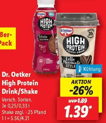 Lidl Dr. Oetker High Protein Drink/Shake Angebot