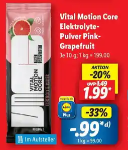 Lidl Vital Motion Core Elektrolyte- Pulver Pink- Grapefruit Angebot