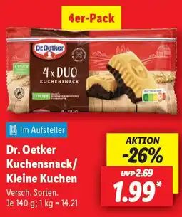 Lidl Dr. Oetker Kuchensnack/ Kleine Kuchen Angebot