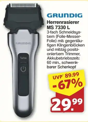Famila Nord West GRUNDIG Herrenrasierer MS 7330 L Angebot
