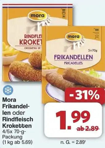 Famila Nord West Mora Frikandel- len oder Rindfleisch Kroketten Angebot