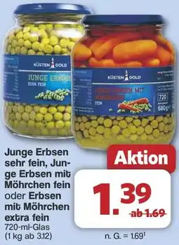 Famila Nord West Junge Erbsen sehr fein, Jun- ge Erbsen mit Möhrchen fein oder Erbsen mit Möhrchen extra fein Angebot
