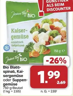Famila Nord West Jeden Tag Bio Blatt- spinat, Kai- sergemüse oder Suppen- gemüse Angebot