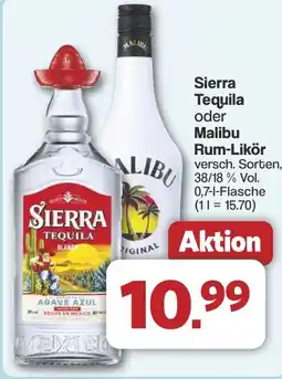 Famila Nord West Sierra Tequila oder Malibu Rum-Likör Angebot