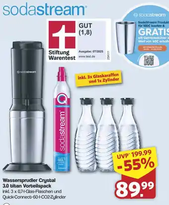 Famila Nord West sodastream Wassersprudler Crystal 3.0 titan Vorteilspack Angebot
