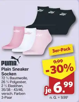 Famila Nord West PUMA Plain Sneaker Socken Angebot