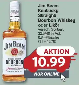 Famila Nord West Jim Beam Kentucky Straight Bourbon Whiskey oder Likör Angebot