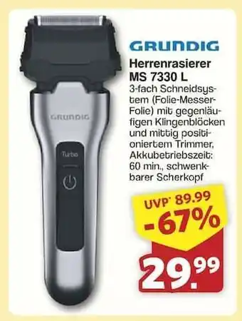 Famila Nord Ost GRUNDIG Herrenrasierer MS 7330 L Angebot