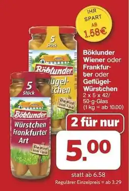 Famila Nord Ost Böklunder Wiener oder Frankfurter oder Geflügel-Würstchen Angebot