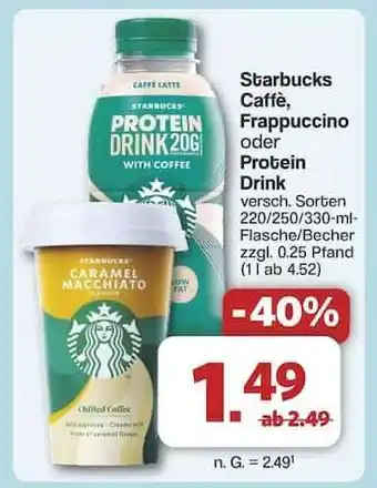 Famila Nord Ost Starbucks Caffè, Frappuccino oder Protein Drink Angebot