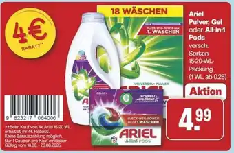 Famila Nord Ost Ariel Pulver, Gel oder All-in-1 Pods Angebot