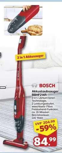 Famila Nord Ost BOSCH Akkustaubsauger BBHF214R Angebot