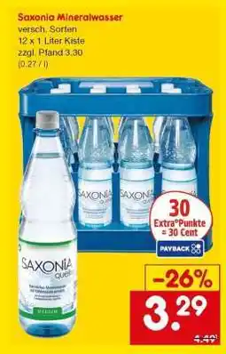 Netto Marken-Discount Saxonia Mineralwasser Angebot