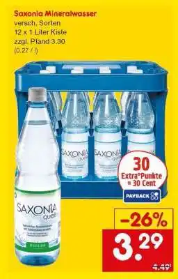 Netto Marken-Discount Saxonia Mineralwasser Angebot
