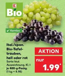 Kaufland Ital./span. Bio-Tafeltrauben, hell oder rot Angebot