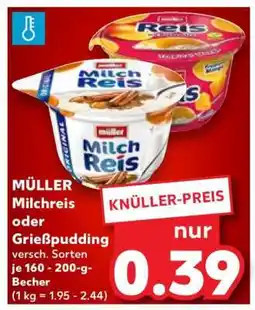 Kaufland MÜLLER Milchreis oder Grießpudding Angebot