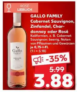 Kaufland GALLO FAMILY Cabernet Sauvignon, Zinfandel, Chardonnay oder Rosé Angebot