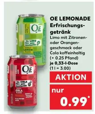 Kaufland OE LEMONADE Erfrischungsgetränk Angebot