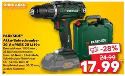 Kaufland PARKSIDE Akku-Bohrschrauber 20 V PABS 20 Li 19 Angebot
