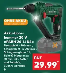 Kaufland Akku-Bohrhammer 20 V PABH 20-Li D4 Angebot