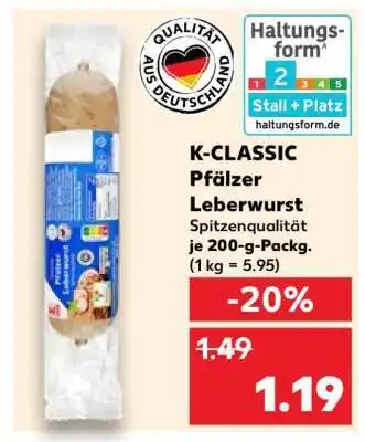 Kaufland K-CLASSIC Pfälzer Leberwurst Angebot