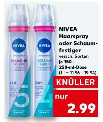 Kaufland NIVEA Haarspray oder Schaumfestiger Angebot