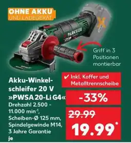 Kaufland Akku-Winkelschleifer 20 V PWSA 20-Li G4 Angebot