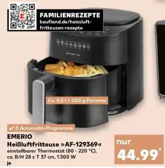 Kaufland EMERIO Heißluftfritteuse AF-129369 Angebot
