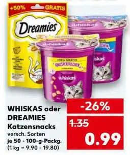 Kaufland WHISKAS oder DREAMIES Katzensnacks Angebot