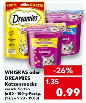 Kaufland WHISKAS oder DREAMIES Katzensnacks Angebot