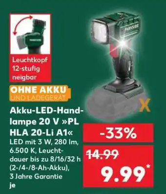 Kaufland Akku-LED-Handlampe 20 V PL HLA 20-Li A1 Angebot