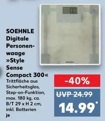 Kaufland SOEHNLE Digitale Personenwaage Style Sense Compact 300 Angebot