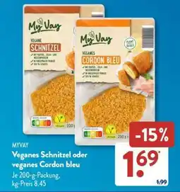 Aldi Süd MYVAY Veganes Schnitzel oder veganes Cordon bleu Angebot