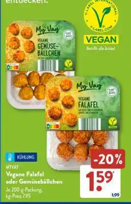 Aldi Süd MYVAY Vegane Falafel oder Gemüsebällchen Angebot