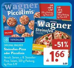 Aldi Süd ORIGINAL WAGNER Steinofen-Pizza oder Piccolinis Angebot