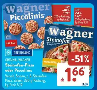 Aldi Süd ORIGINAL WAGNER Steinofen-Pizza oder Piccolinis Angebot