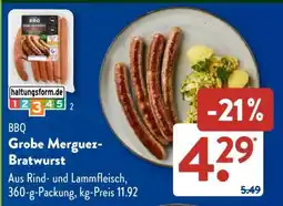 Aldi Süd Grobe Merguez-Bratwurst Angebot