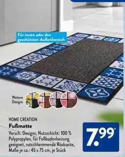 Aldi Süd HOME CREATION Fußmatte Angebot