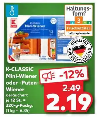 Kaufland K-CLASSIC Mini-Wiener oder -Puten-Wiener Angebot