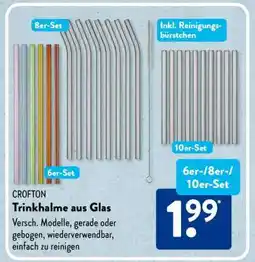 Aldi Süd CROFTON Trinkhalme aus Glas Angebot
