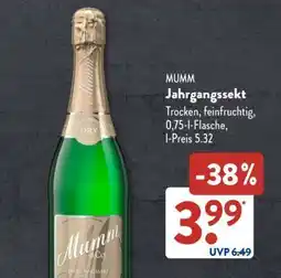 Aldi Süd Mumm Jahrgangssekt Angebot