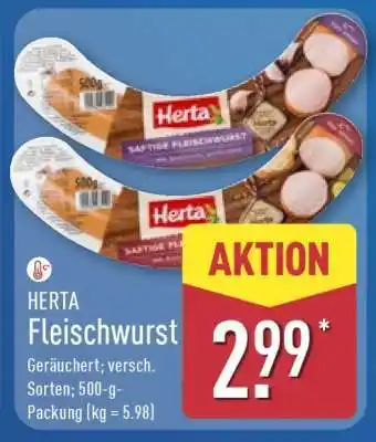 Aldi Nord HERTA Fleischwurst Angebot