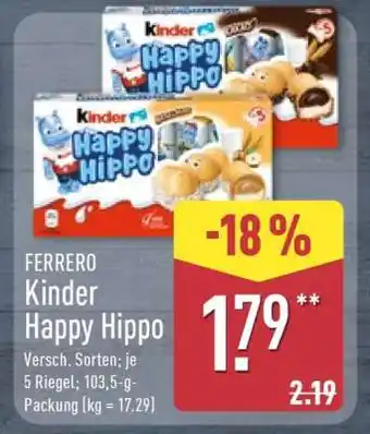 Aldi Nord FERRERO Kinder Happy Hippo Angebot