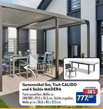 Aldi Süd Gartenmöbel-Set, Tisch CALIDO und 6 Stühle MADERA Angebot
