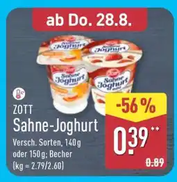 Aldi Nord ZOTT Sahne-Joghurt Angebot