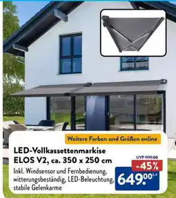 Aldi Süd LED-Vollkassettenmarkise ELOS V2, ca. 350 x 250 cm Angebot