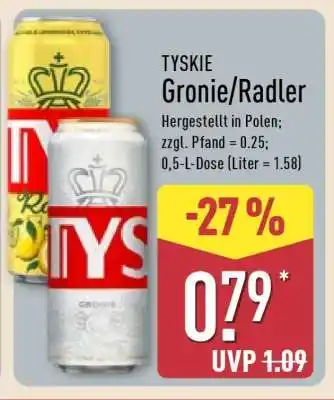 Aldi Nord TYSKIE Gronie / Radler Angebot