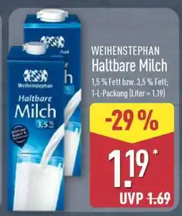 Aldi Nord Weihenstephan Haltbare Milch Angebot